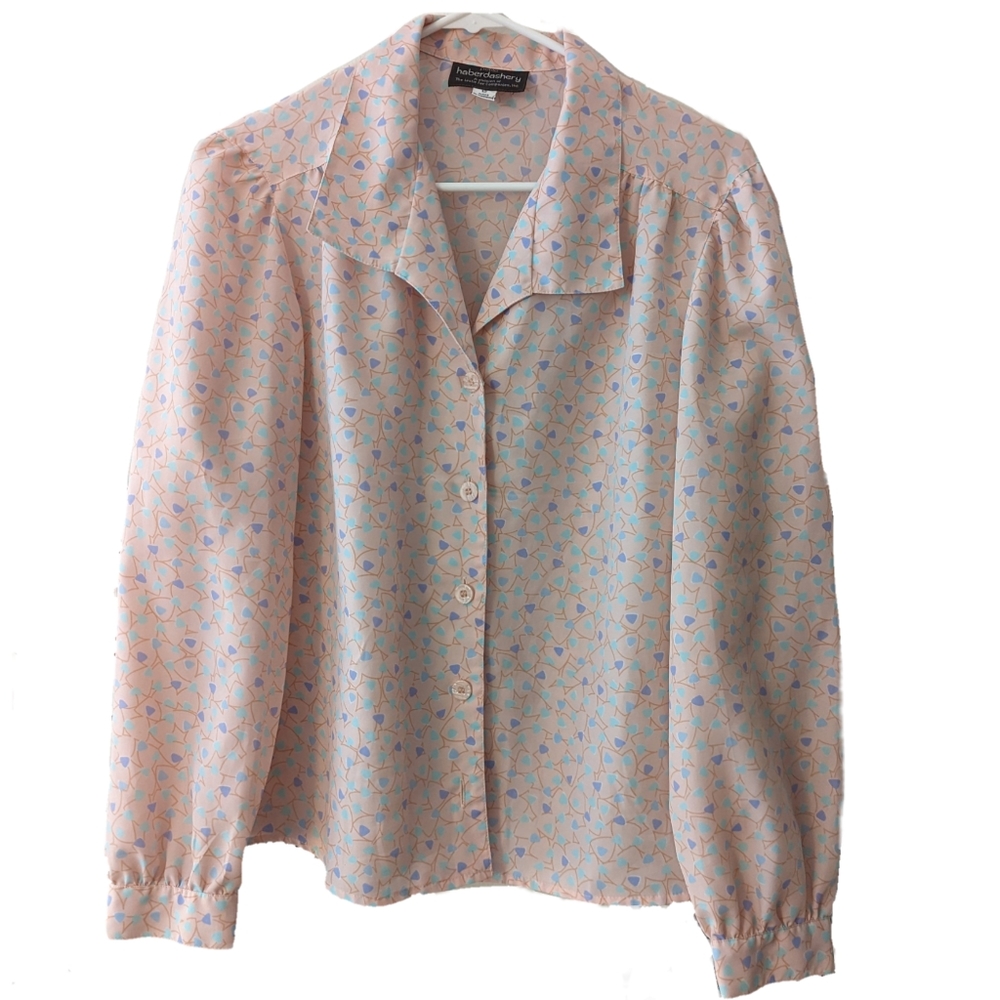Vintage funky pattern button-up by Leslie Fay
